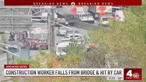 construction worker falls off bridge